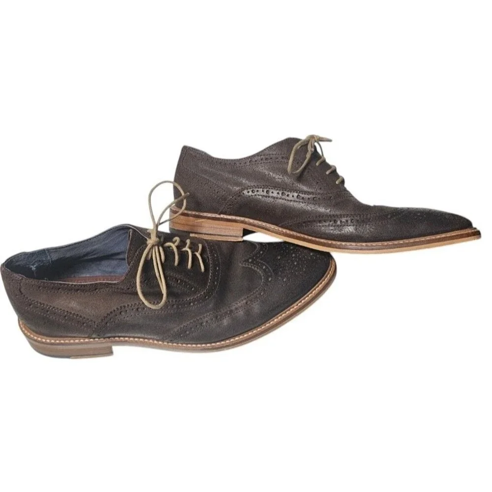 Gordon Rush Emory Wingtip Oxford Brogue Detailing Size 10 Brown